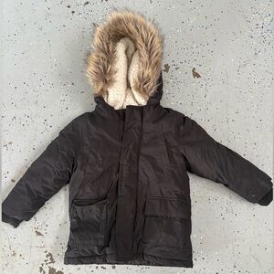 Old Navy Black Jacket with Faux Fur Trim
